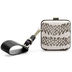 ZARA snakeskin python cow leather handle strap square mini clutch